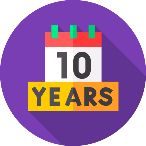 10 Years Experience Emoji Provided By Strongman Garage Doors